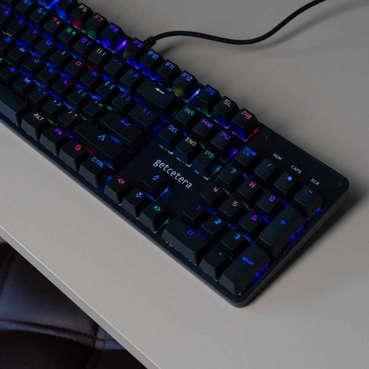 getcetera Mechanisch Gaming Toetsenbord - 104 Toetsen - Blue Switches - RGB - QWERTY - USB-C Bedraad - Zwart thumbnail 7