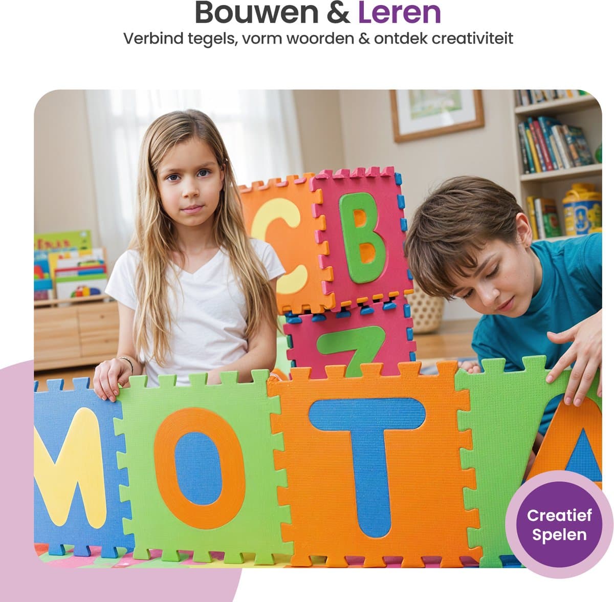 Gofun Speelmat Baby XL - 180x180cm – Speelkleed - 86-delige Puzzel – Foam – Opvouwbaar – Tegels – Speeltapijt – Multicolor thumbnail 3
