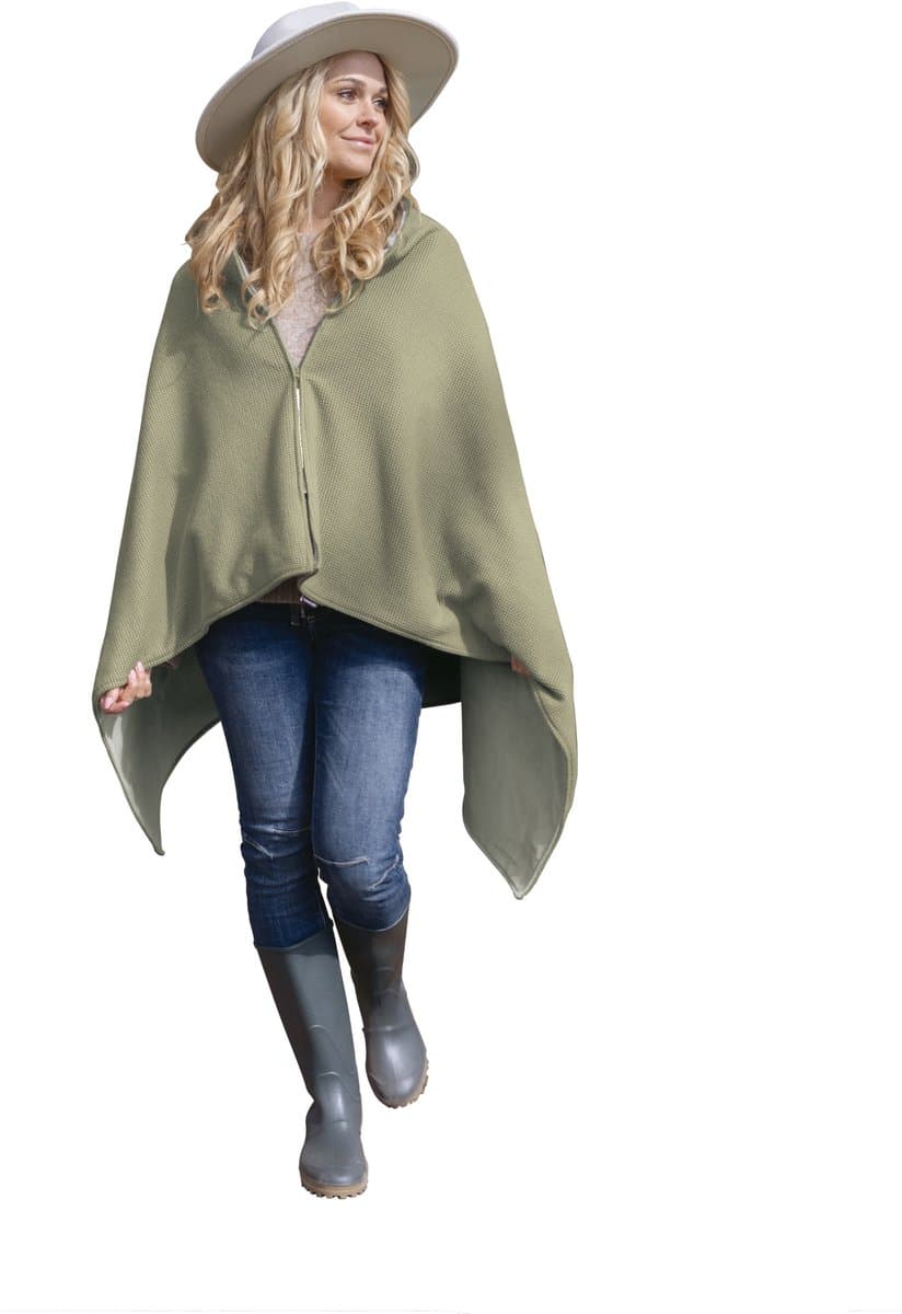 Lanaform - Heat Wrap - Draadloze Verwarmde Poncho - Verwarmingsdeken Nomade - Warmte Nek Buiten - Draagbare Batterij 5000mAh - Ultra Zachte Fleece - Winter Thuis Wandeling Comfort