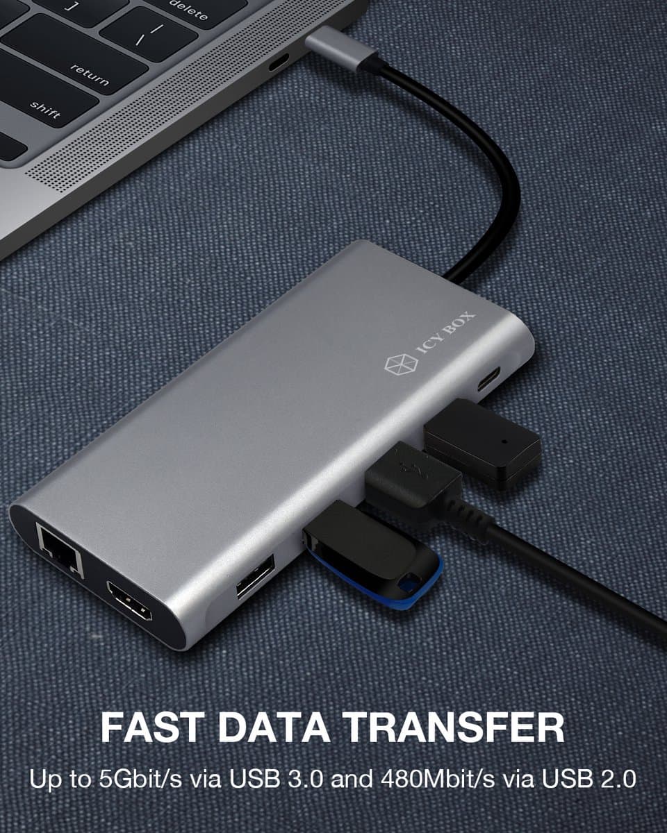 ICY BOX IB-DK4050-CPD USB-C 12-in-1 PD 100W DockingStation thumbnail 4