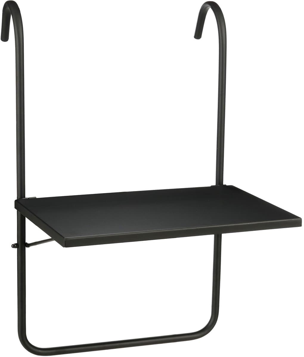 Mica Decorations Seatle Hangtafel Balkon - Tafeltje Buiten - Plateau voor Balkon - 57,5 x 38 cm - Metaal - Zwart