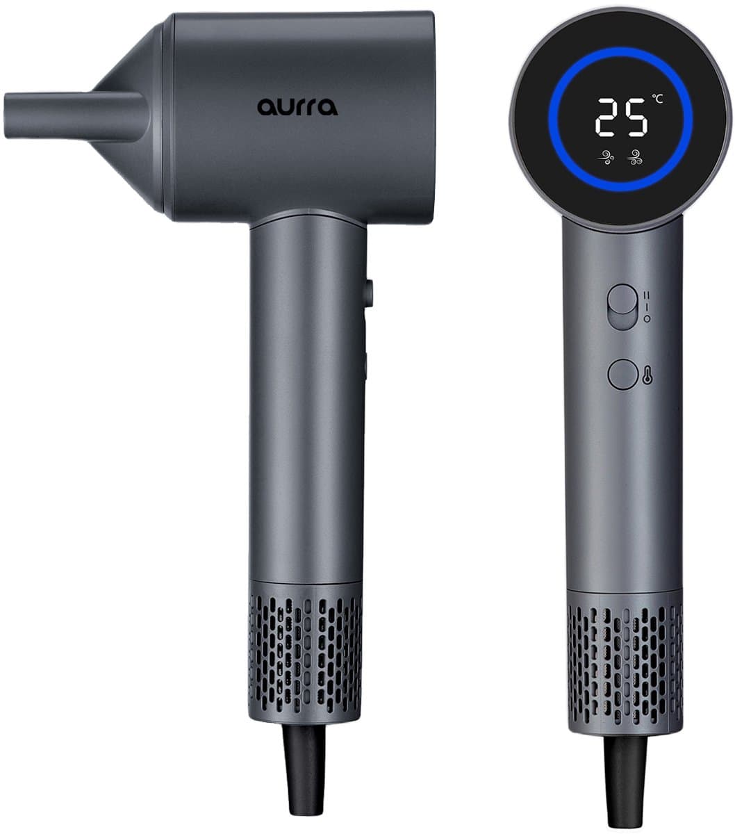 Elit Aurra Lux blauw- Föhn met lonen Technologie- BLDC Motor- 1600W- Digitaal display- Sneldrogend- Professionele haardroger.