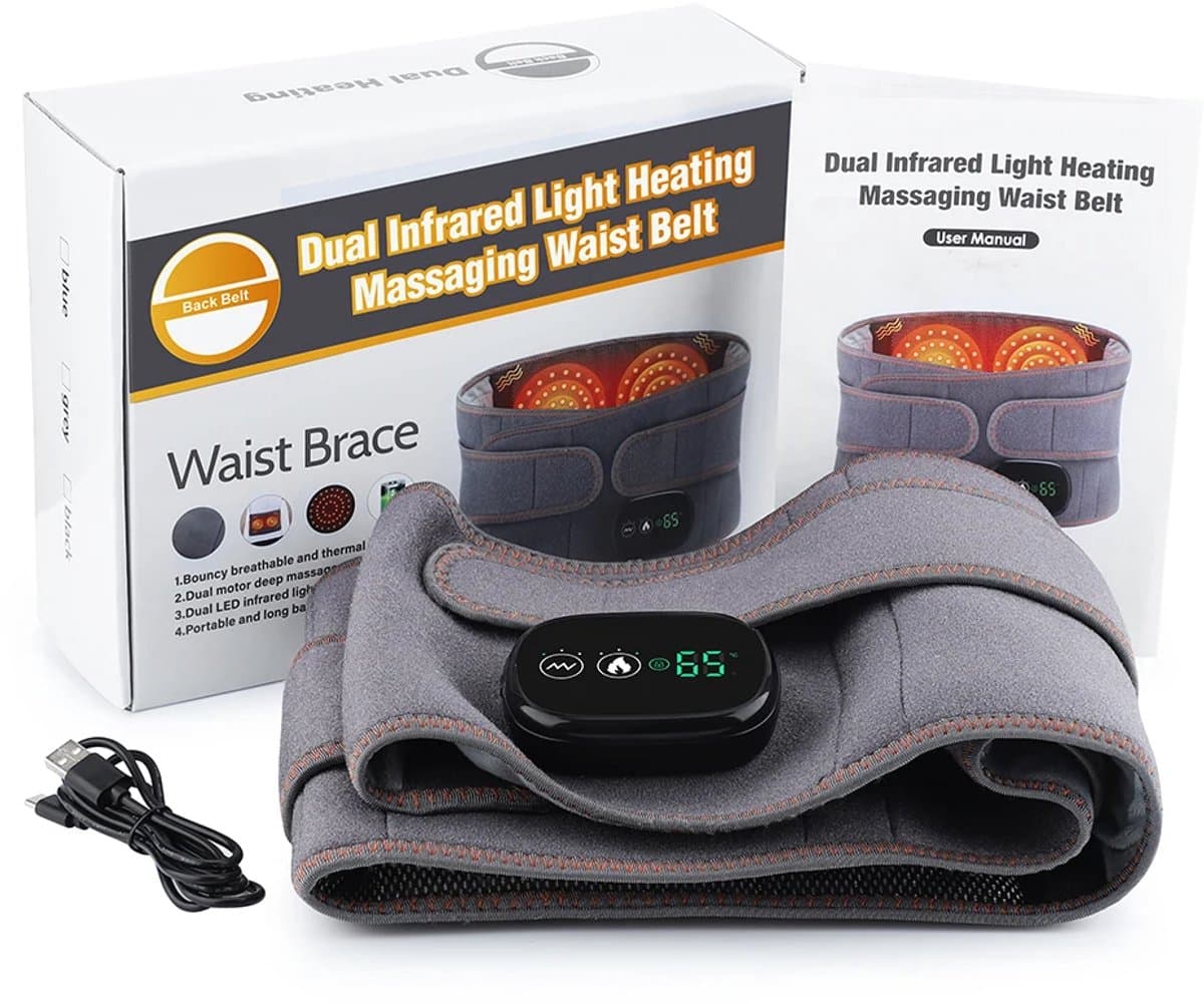 Infrarood Massage Band Onderrug - Rugpijn - Spieren & Gewrichten - Pijnverlichting - Warmteband - Elektrisch Rug Massage Apparaat thumbnail 4