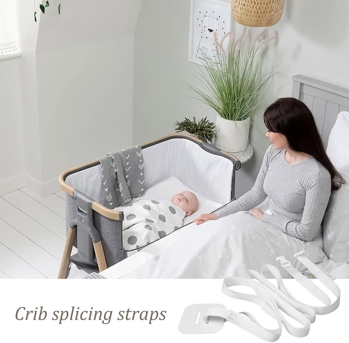 Babybed Riem - Wieg Bevestiging - Veilig Slapen - Verstelbaar 8 Meter - 2.6cm Breed - Wit thumbnail 4
