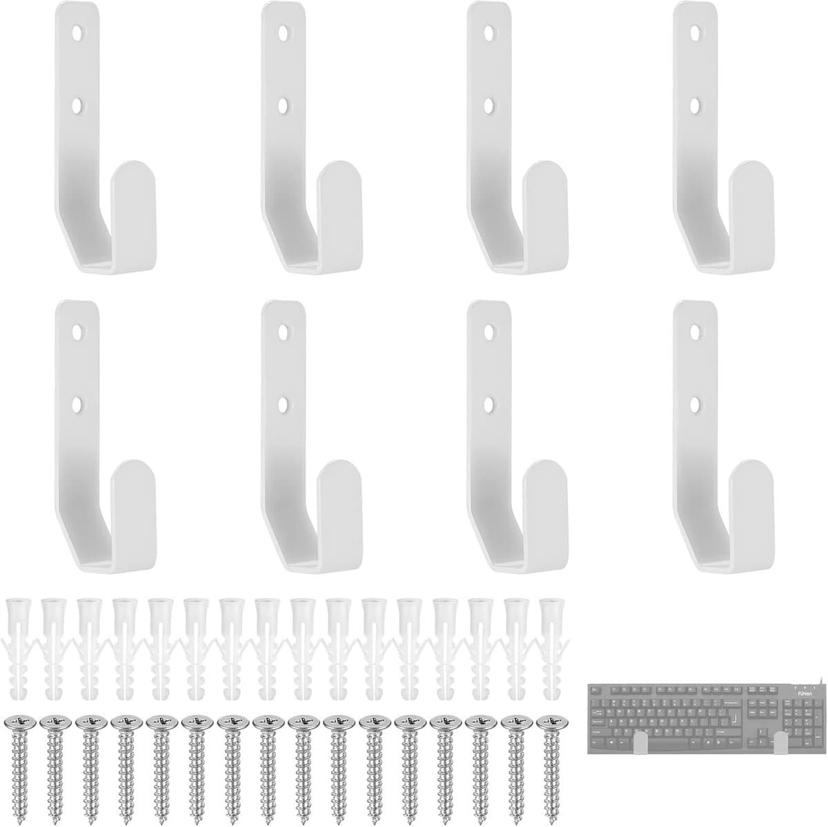 8 Stuks Universele Metalen Wandhouders voor Toetsenbord, Tablet, Router en Gaming Accessoires