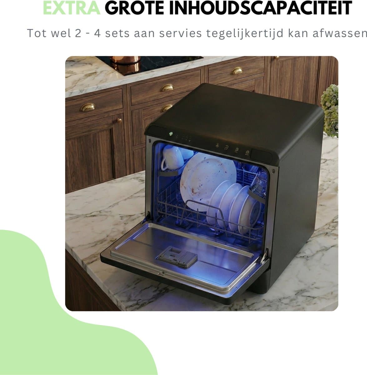 Livista Mini Vaatwasser incl APP - Vaatwasser - Vaatwasser Vrijstaand - Afwasmachine - Camping Vaatwasser - Zwart thumbnail 5