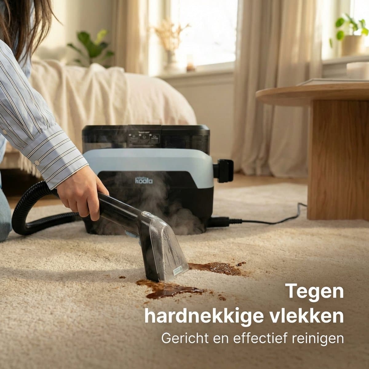 CleanKoala Tapijtreiniger & Stoomreiniger – Voor 100+ Verschillende Stoffen - Vlekkenreiniger - inclusief 3 Reinigingstabletten – Tapijt, Matras, Meubels & Meer thumbnail 4