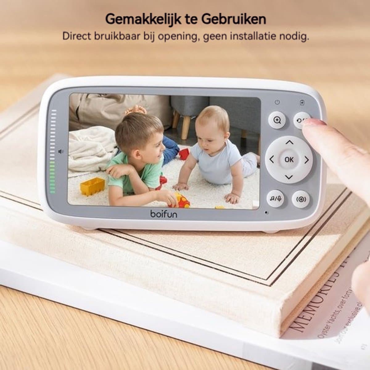 BOIFUN VB616 Babyfoon - Babyfoon met 2 Camera - Groot 4 Inch HD Baby Monitor - Video & Audio - met Slimme Functies - Baby Camera thumbnail 4