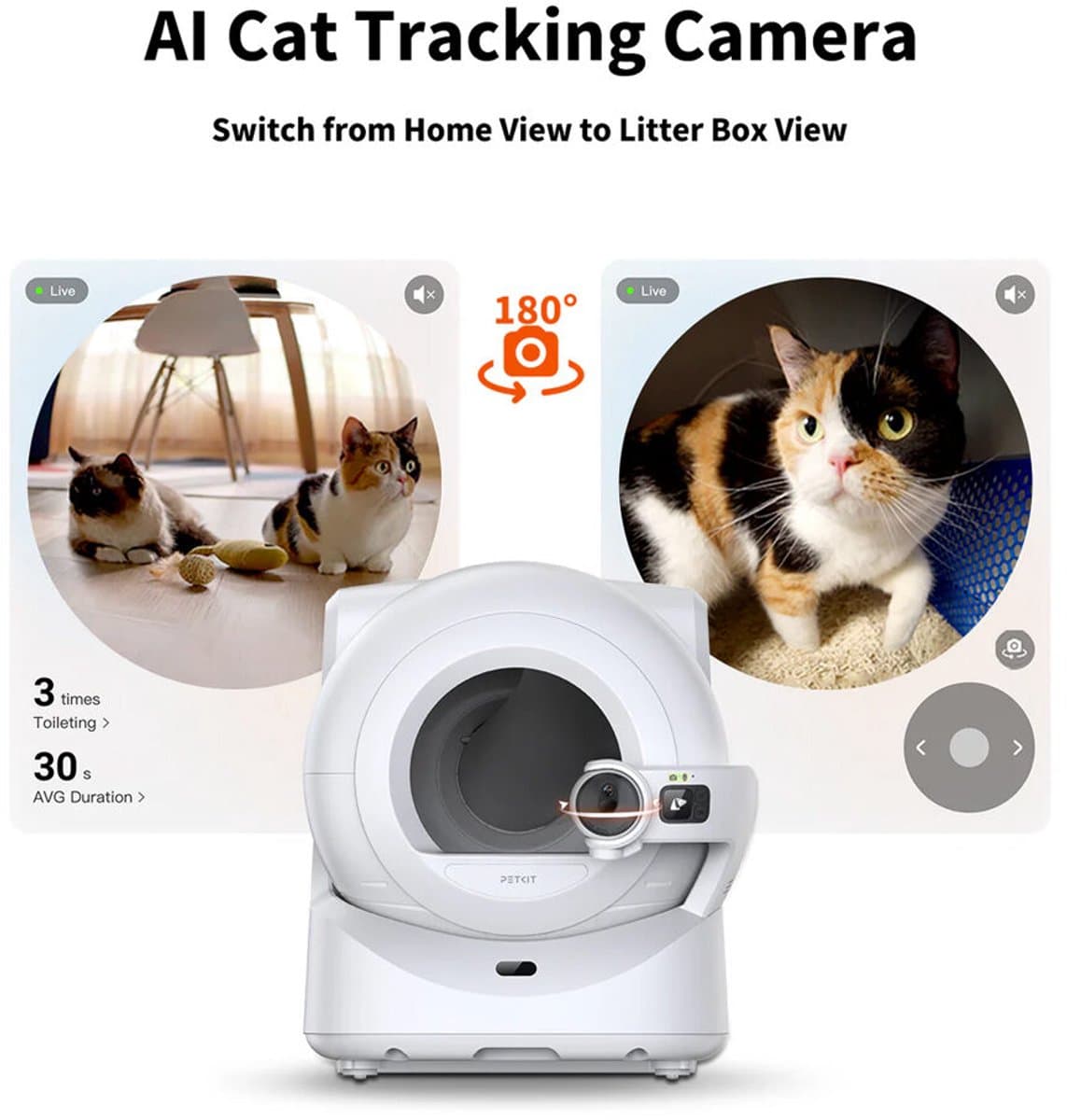 Petkit - Purobot Ultra - Automatische Kattenbak - Met camera - Revolutionaire 360° - Gedragsmonitoring - Diergezondheid thumbnail 5