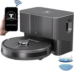 Productfoto van Tonihomi Q8 robotstofzuiger met dweil en leegstation