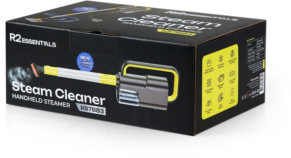 R2 Essentials 12-in-1 Stoomreiniger – Steam Cleaner – Handstoomreiniger – Handstomer – Vlekkenreiniger – Chemievrije Dieptereiniging voor Badkamer, Keuken, Voegen, Tegels, Bank, Tapijt, Auto & Kleding thumbnail 8