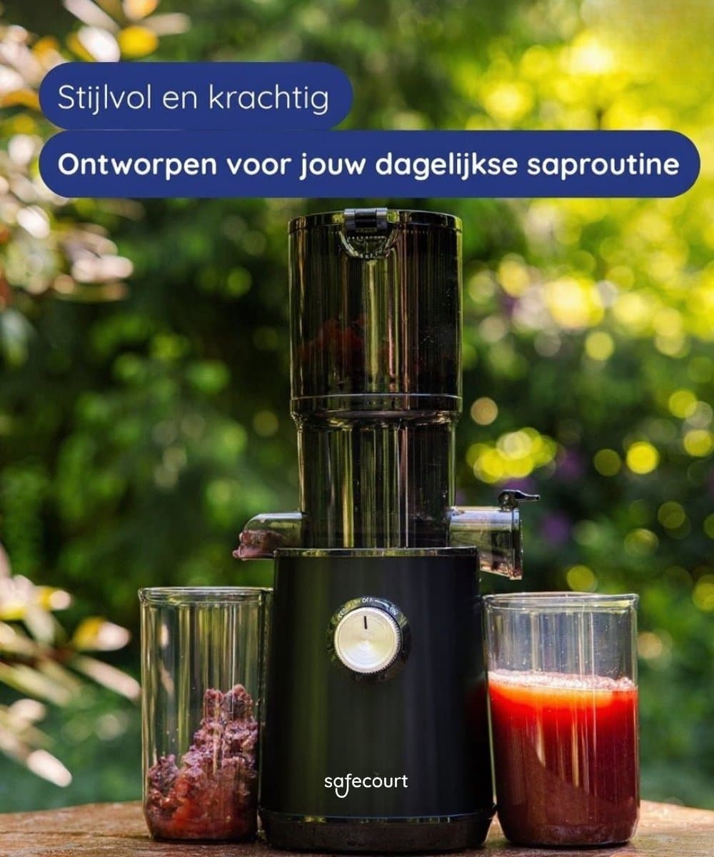 Safecourt Kitchen Sapcentrifuge - Slowjuicer voor Groenten & Fruit - XXL Vulopening - Krachtige motor - Zwart thumbnail 3