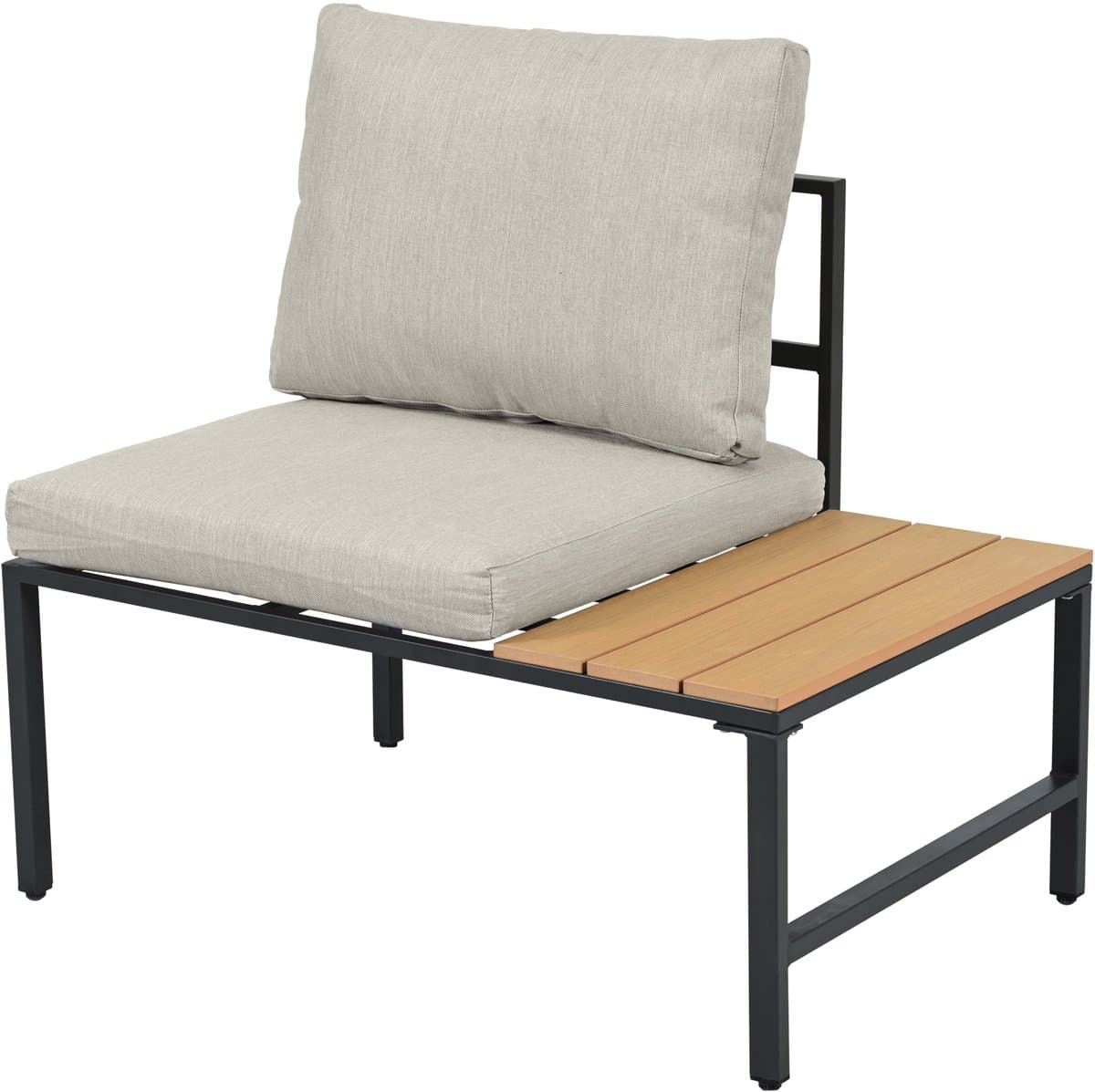 Tuin eettafel en stoelen set - Tuin lounge stoel set, 4 delige set - Tuinmeubelset - hoekbank - grijs thumbnail 2