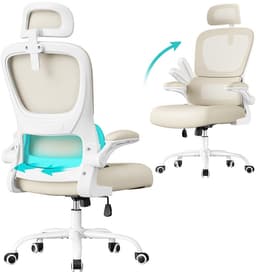 Productfoto van Ergonomische bureaustoel met mesh-stof en opvouwbare armleuningen