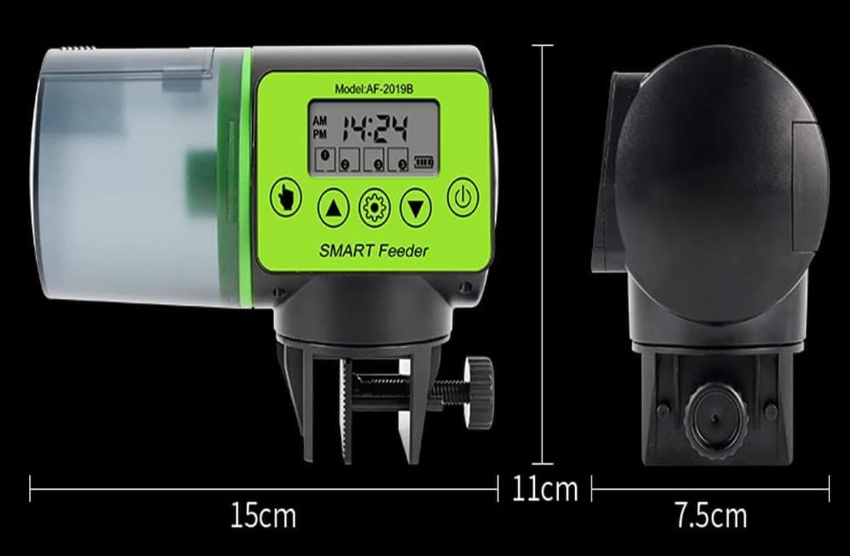 Automatische Voederautomaat - 200ml - Aquarium - Vissen Visvoer Voer Automaat - Visvoerdispenser met Timer - Automatische vissenvoerder - voor Aquarium, Vistank, Schildpaddentank thumbnail 7