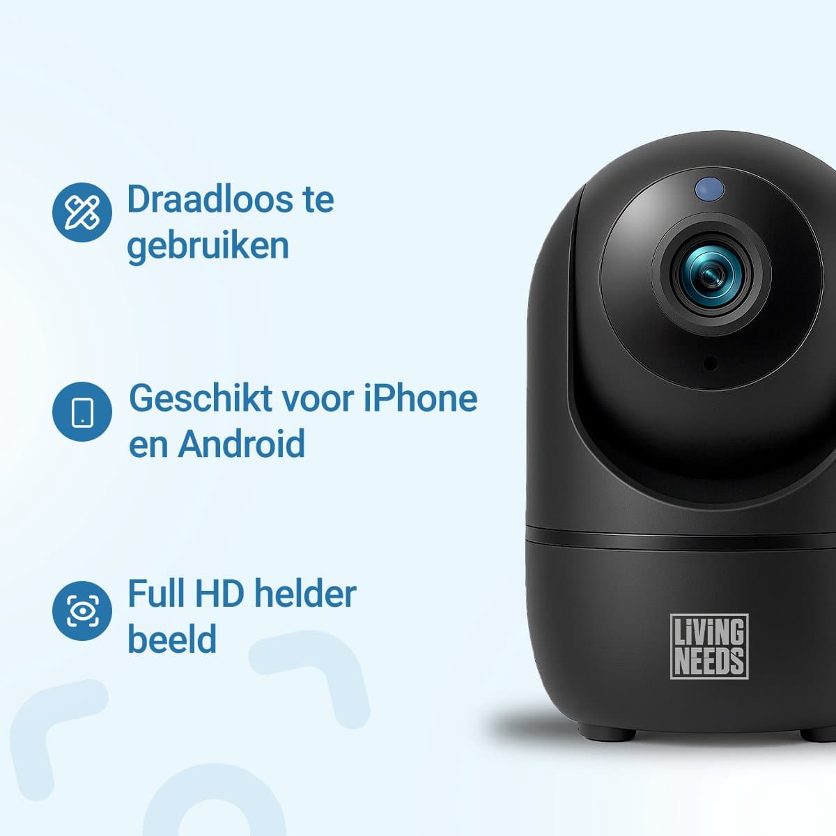 Living Needs - Babyfoon met Camera en App - Zwart - Full HD en Nachtzicht - Baby monitor met Geluids- en Bewegingsdetectie thumbnail 4