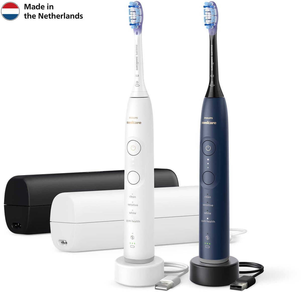 Philips Sonicare 7100 series - Elektrische Tandenborstel - Wit & Blauw - Duopack - Reisetui - Gezonder tandvlees - HX7429/01 thumbnail 6