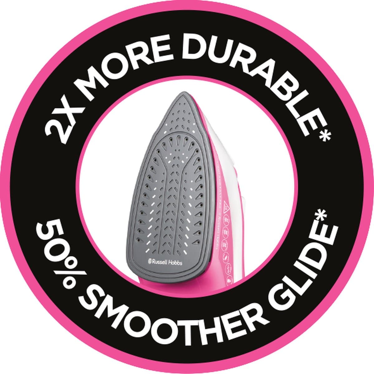 Russell Hobbs Light & Easy Pro Strijkijzer / Stoomstrijkijzer 26461-56 - Roze thumbnail 8