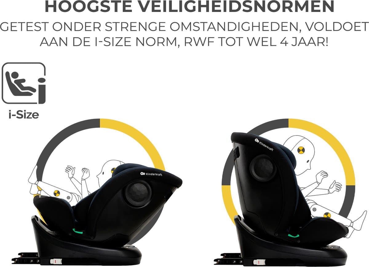 Kinderkraft I-GROW: Roterende Autostoel 40-150 cm met Isofix thumbnail 5