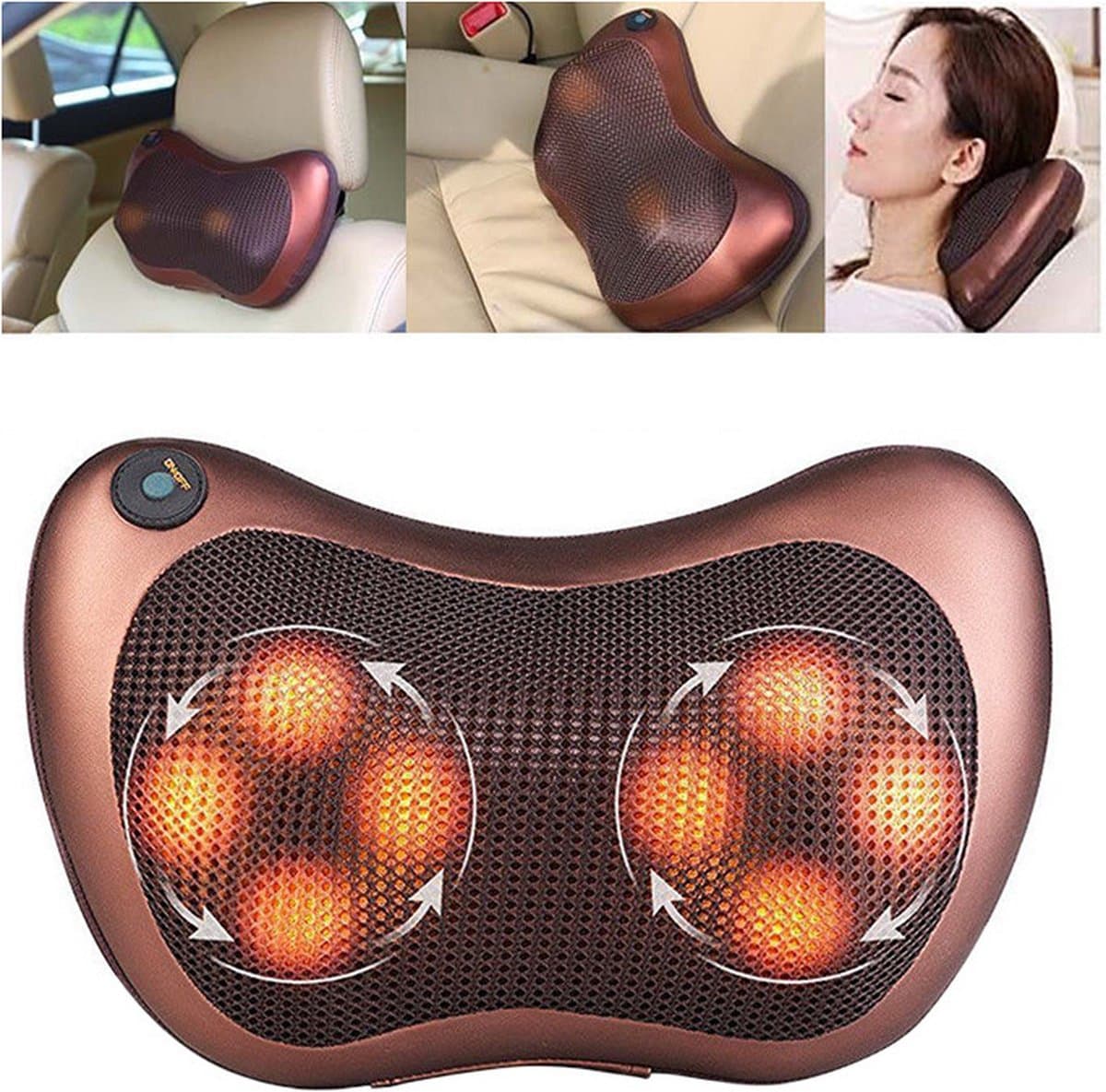 Borvat®| Shiatsu Massage Kussen - Elektrisch Nek en Rug Apparaat - met Warmte infrarood Functie thumbnail 3