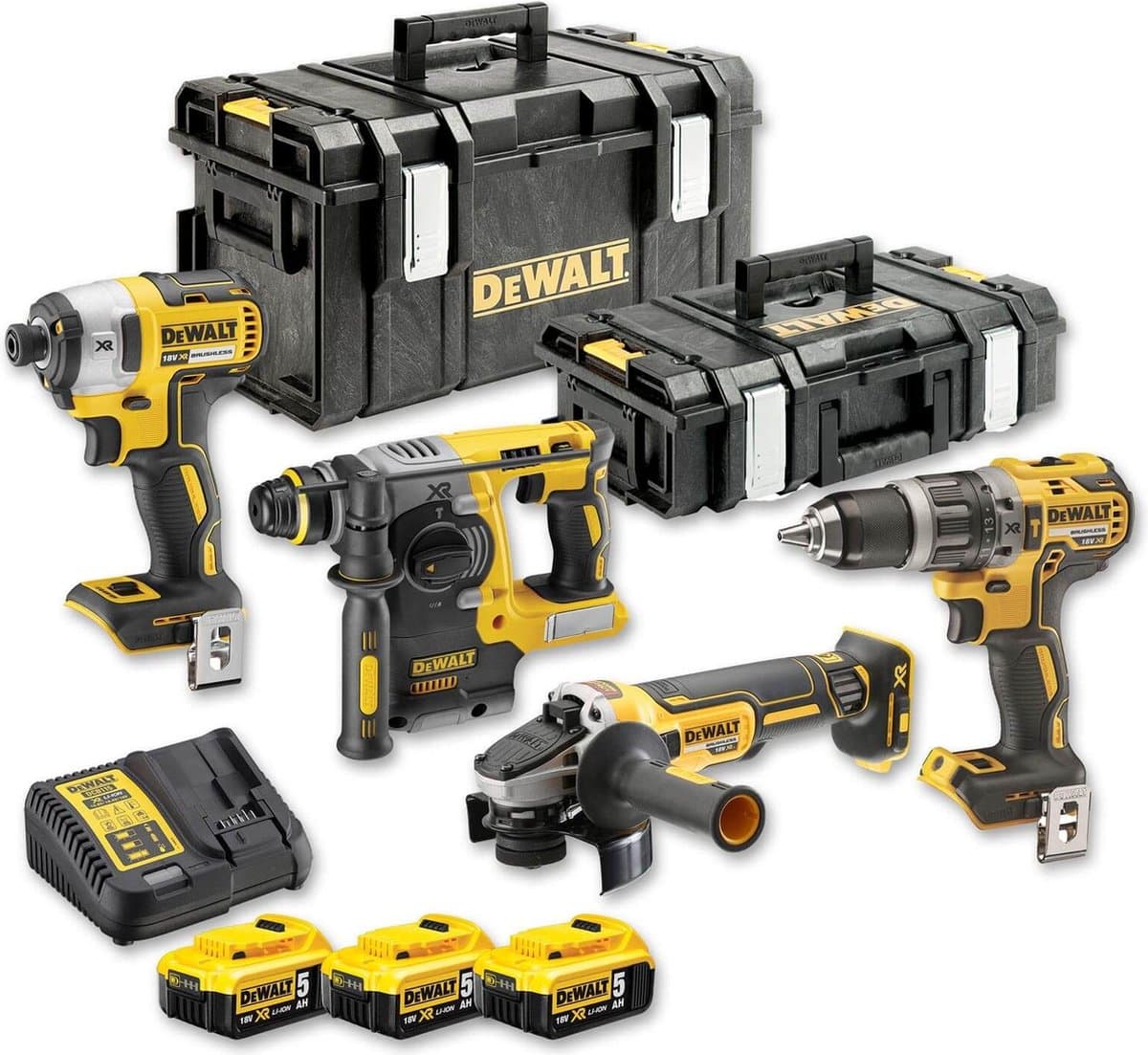 DCK422P3 4-delige Combopack XR 18 Volt 3 x 5,0 Ah Li-Ion in T-stak koffers thumbnail 2