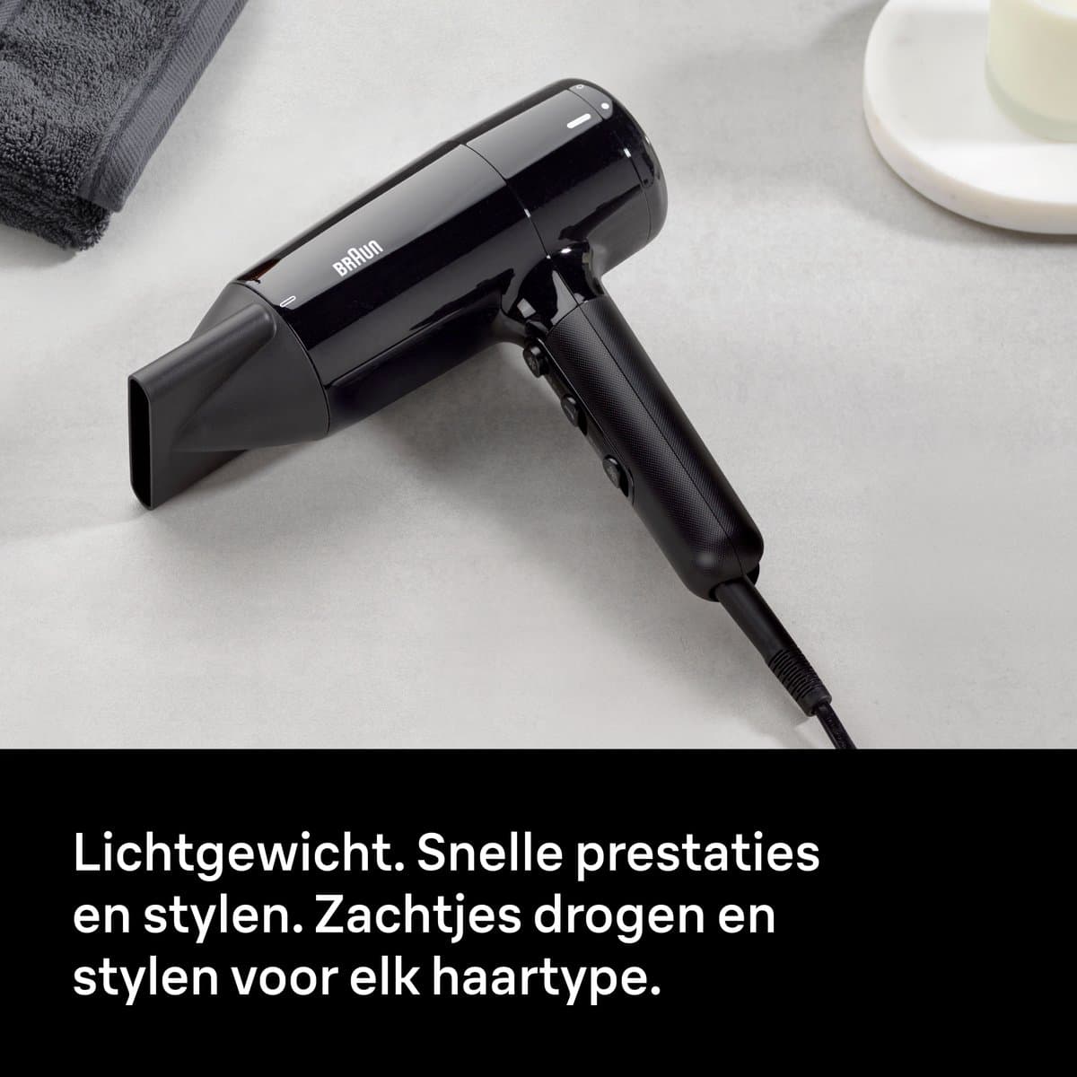 Braun HD2.0 Föhn BRHD200E - Krachtige Haardroger - Compleet met Blaasmond - Lichtgewicht - 2000W - 1.95m lang snoer thumbnail 2