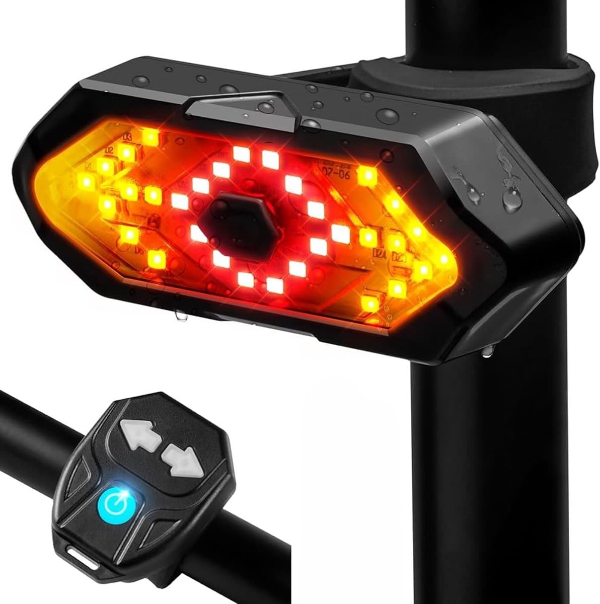 Fietsachterlicht draadloos met richtingaanwijzers - USB oplaadbaar thumbnail 8