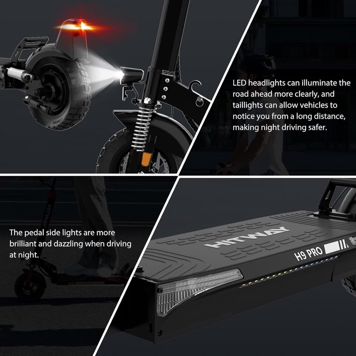 HITWAY H9 Pro ABE: 90km actieradius, 10 inch tubeless thumbnail 4