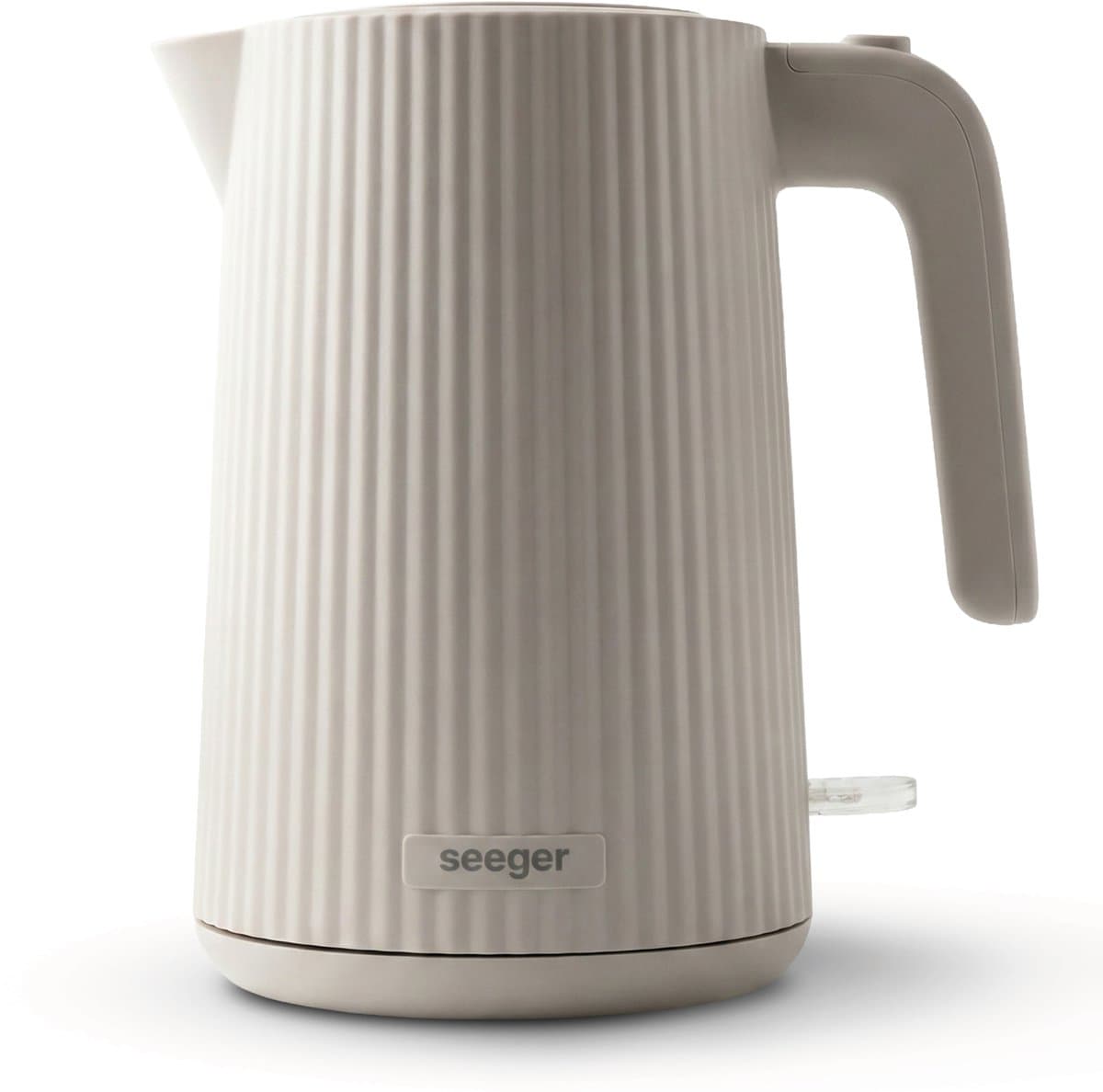 Seeger Waterkoker - Plissé Design - 1.7 liter - BPA-Vrij - Anti-Kalk Filter - 2200 Watt - Beige - SGR100SB