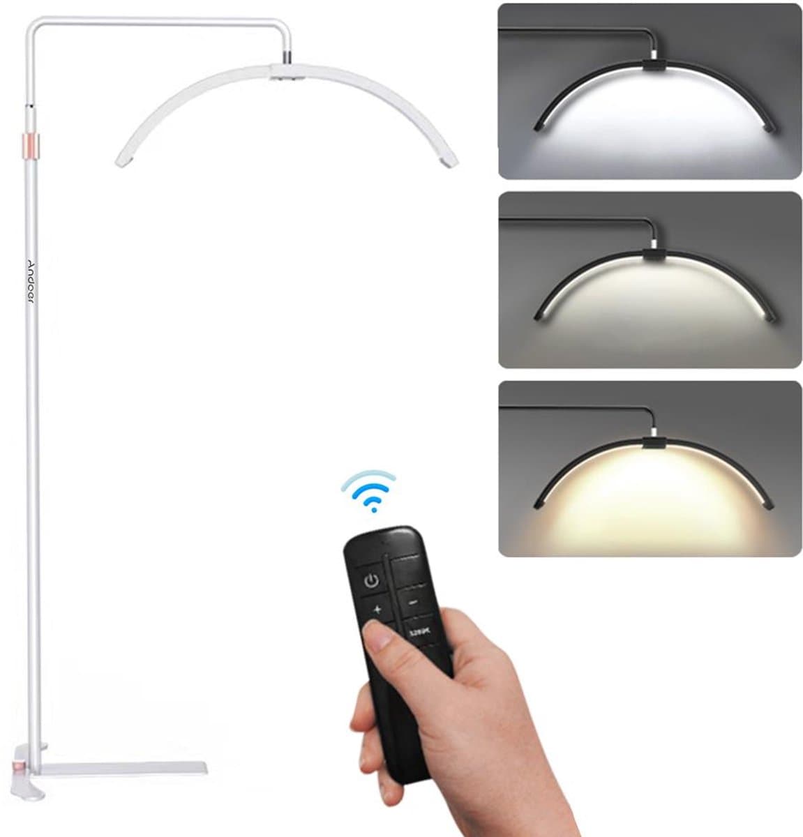 LuminexPro M5 Moonlight – Professionele LED Booglamp 36W – Dimbaar 3200K-5600K – CRI 90+ – Afstandsbediening – Make-up, Beauty & Content Creators