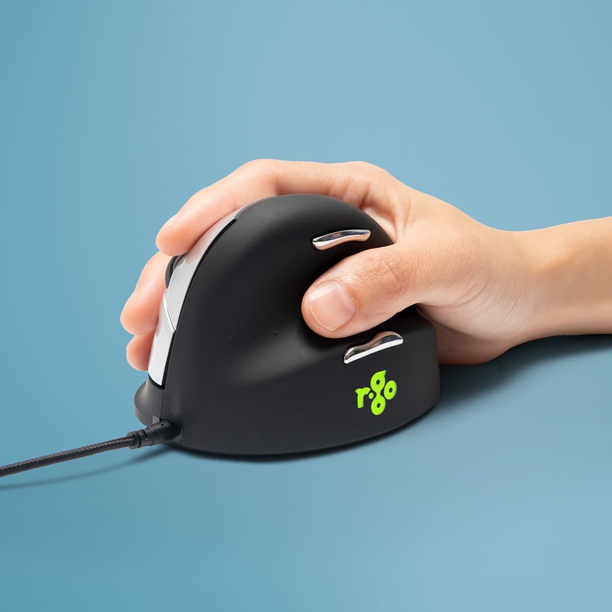 R-Go HE - Ergonomische Muis - Verticale Muis - Rechtshandig - Pauze-indicator - Maat Medium - Zwart