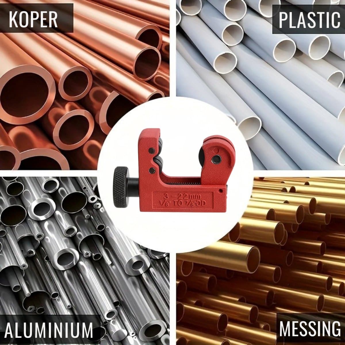 Mini Pijpsnijder 3-22 mm – Compacte Metalen Buizensnijder voor Koper, Aluminium & Messing – Lichtgewicht en Duurzaam – Ideaal voor Sanitair & Elektrisch Gebruik thumbnail 8