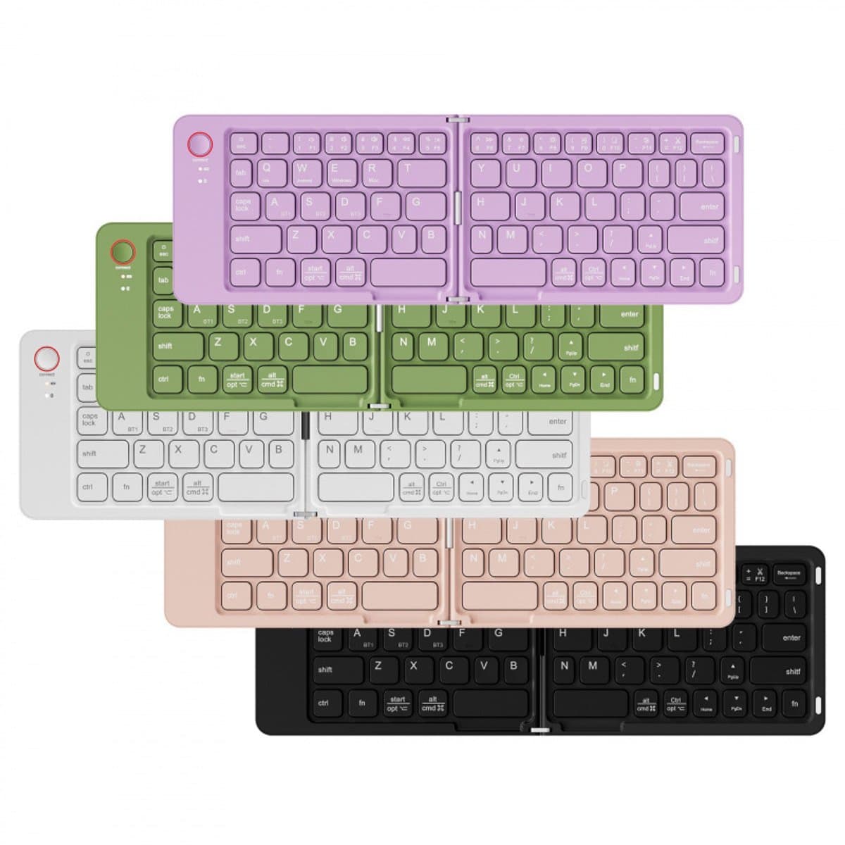 Draadloos Bluetooth opvouwbaar toetsenbord, stil en compact, universeel voor mobiele telefoons, laptops, tablets en kantoorgebruik (zwart) thumbnail 2