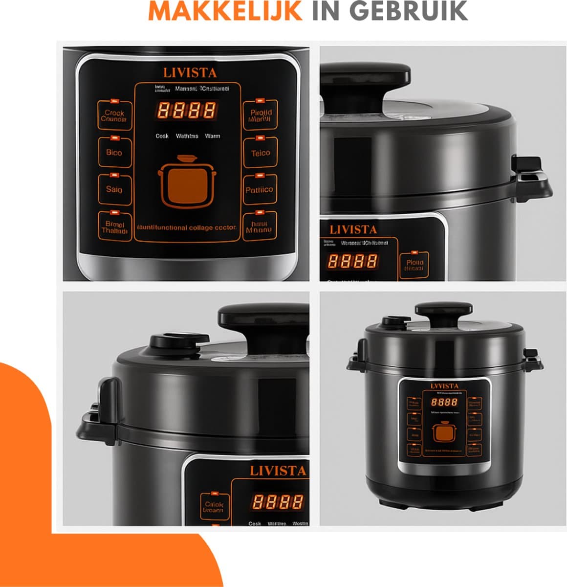 Livista 6L Multicooker: snelkoken, stomen en bakken in één thumbnail 5