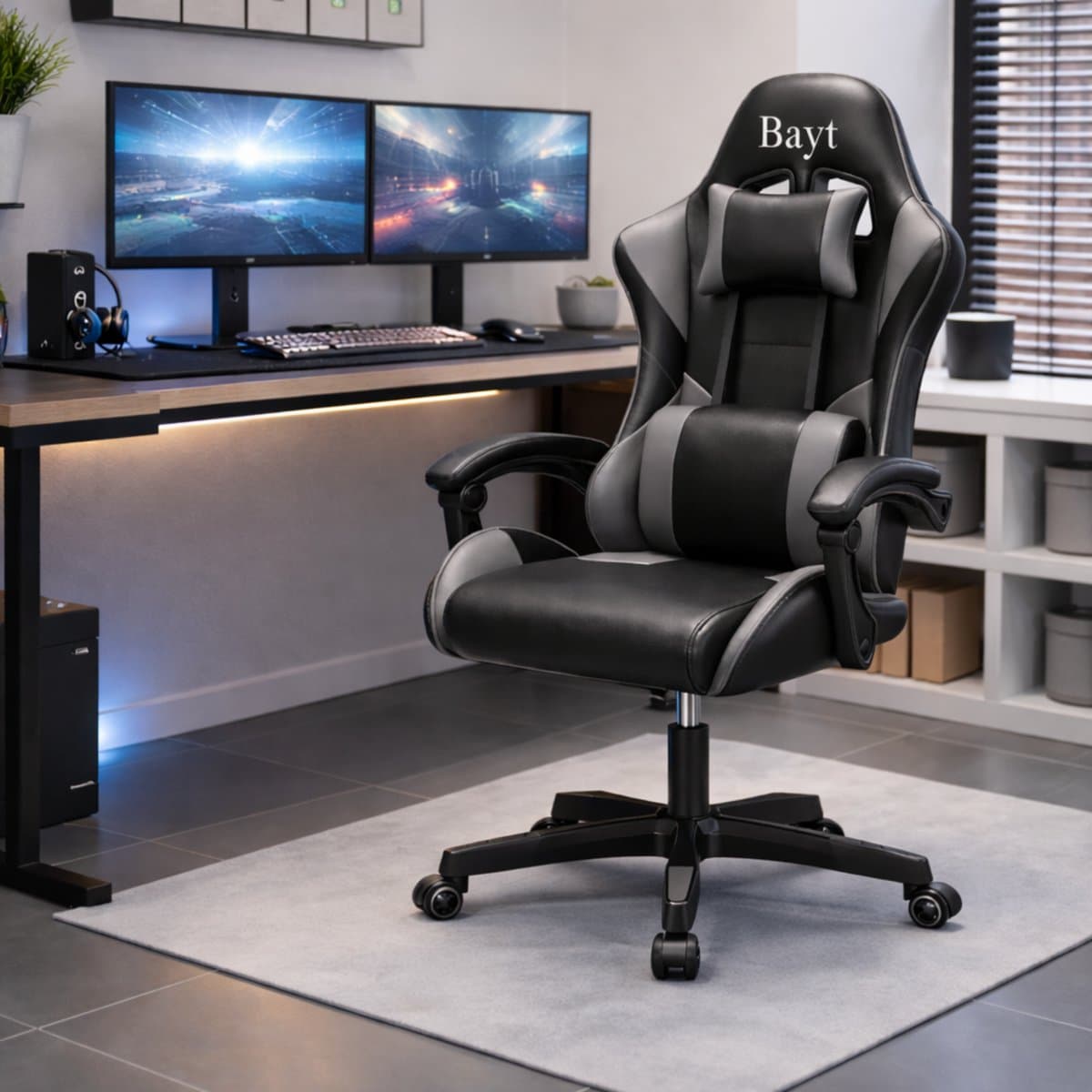 Bayt Gamestoel - Gaming Chair - Gamingstoel - Ergonomische Bureaustoel - Zwart - Verstelbaar thumbnail 3
