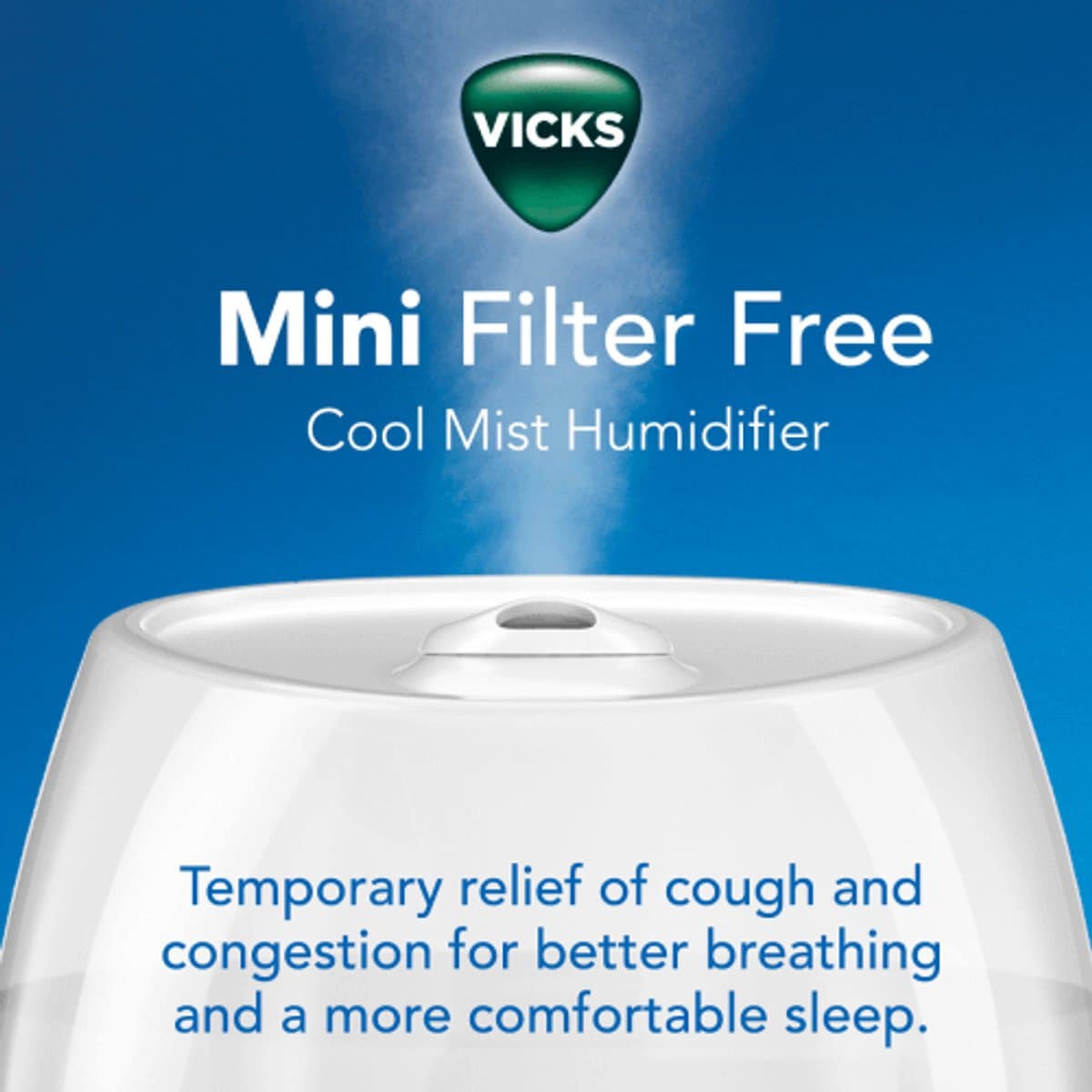 Vicks Mini Cool Mist Luchtbevochtiger – Ultrasoon – 1,8 L Reservoir – Voor ruimtes tot 15 m² thumbnail 7