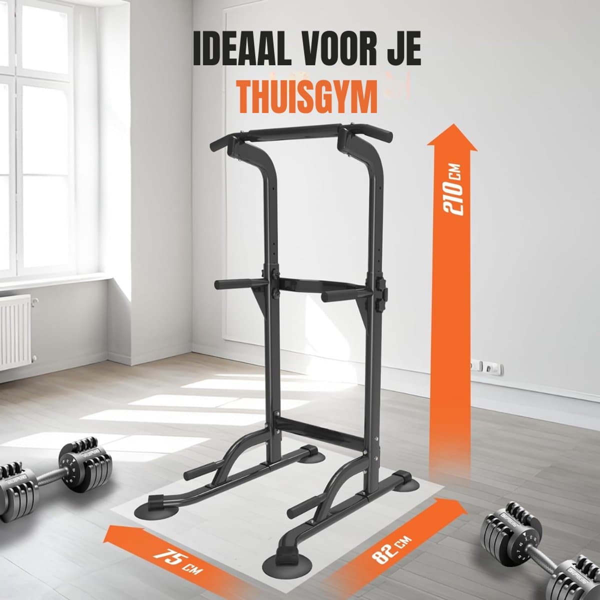 DnA® Pull Up Station - Pull Up Bar - Pull Up - Zwart 82cm x 75cm x 210cm thumbnail 5