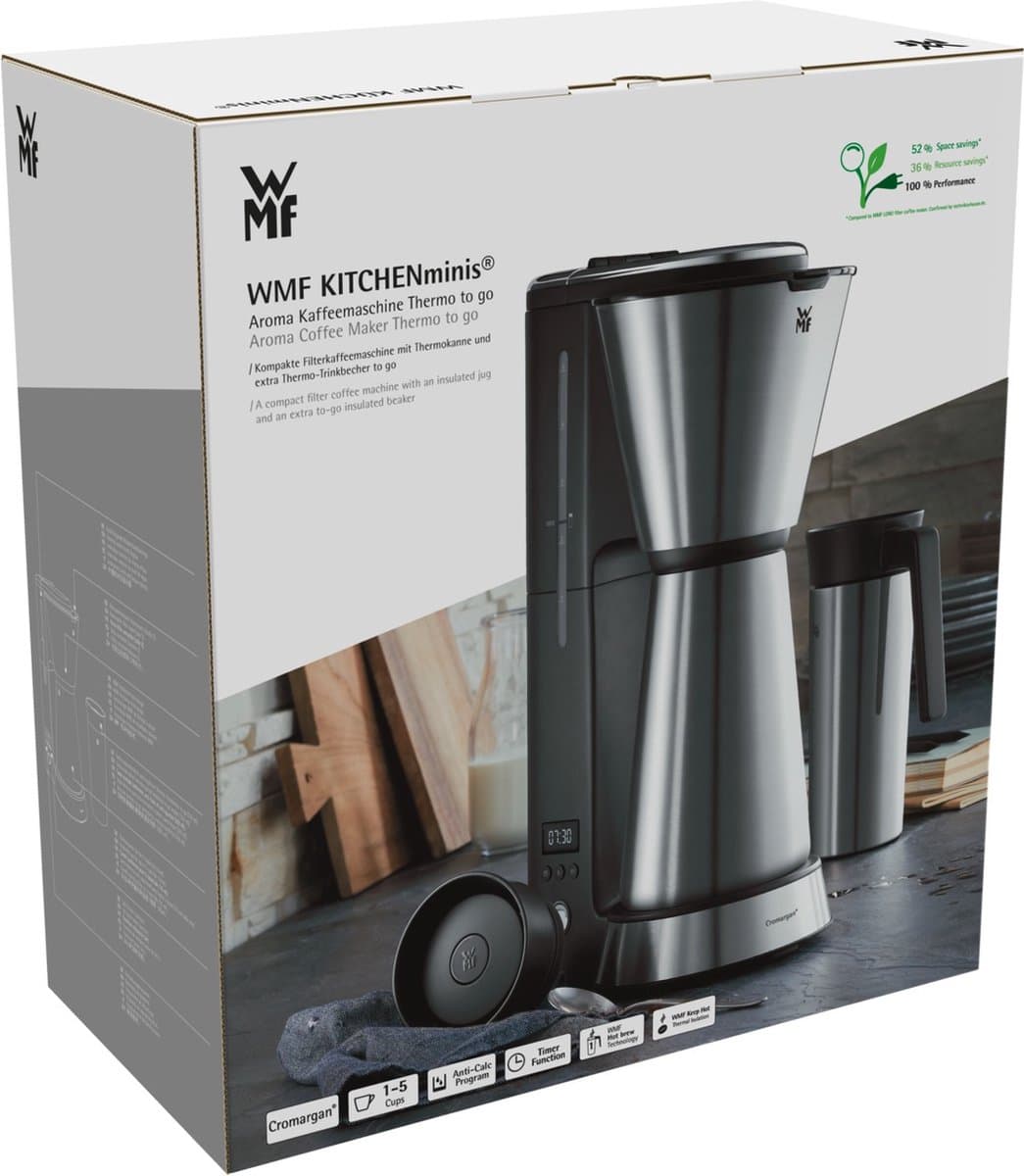 WMF KITCHENminis 0412260011 - Filter-koffiezetapparaat - Thermoskan - Zwart/RVS - Compact - 5 Kopjes thumbnail 5