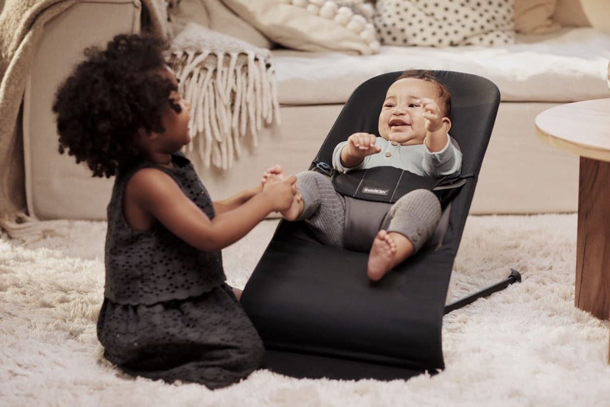 BabyBjörn Wipstoel Balance Soft - Geweven - Zwart-Donkergrijs - Ergonomisch - Verstelbaar - Inklapbaar thumbnail 6