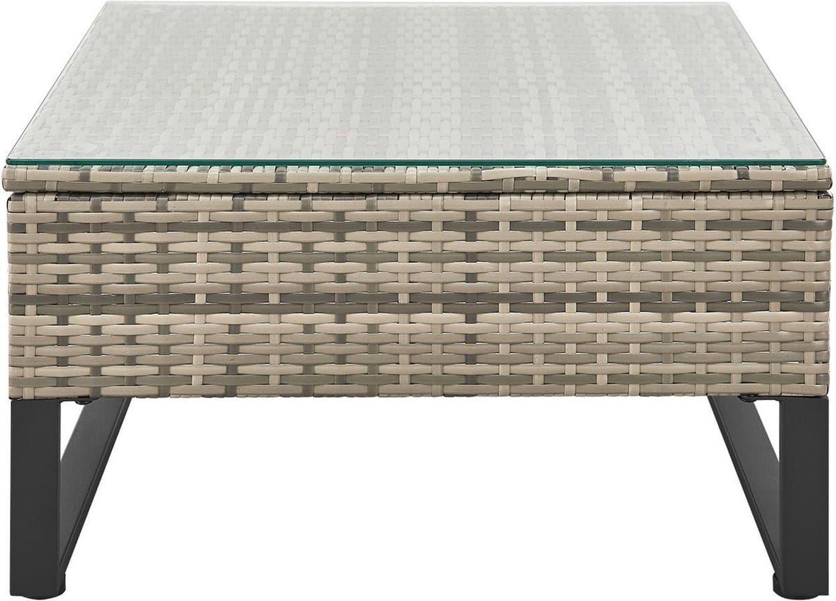 Juskys Loungeset / Tuinset Santorini - Polyrotan - Modulair - Grijs - Incl. Tafel & Opbergbox thumbnail 8