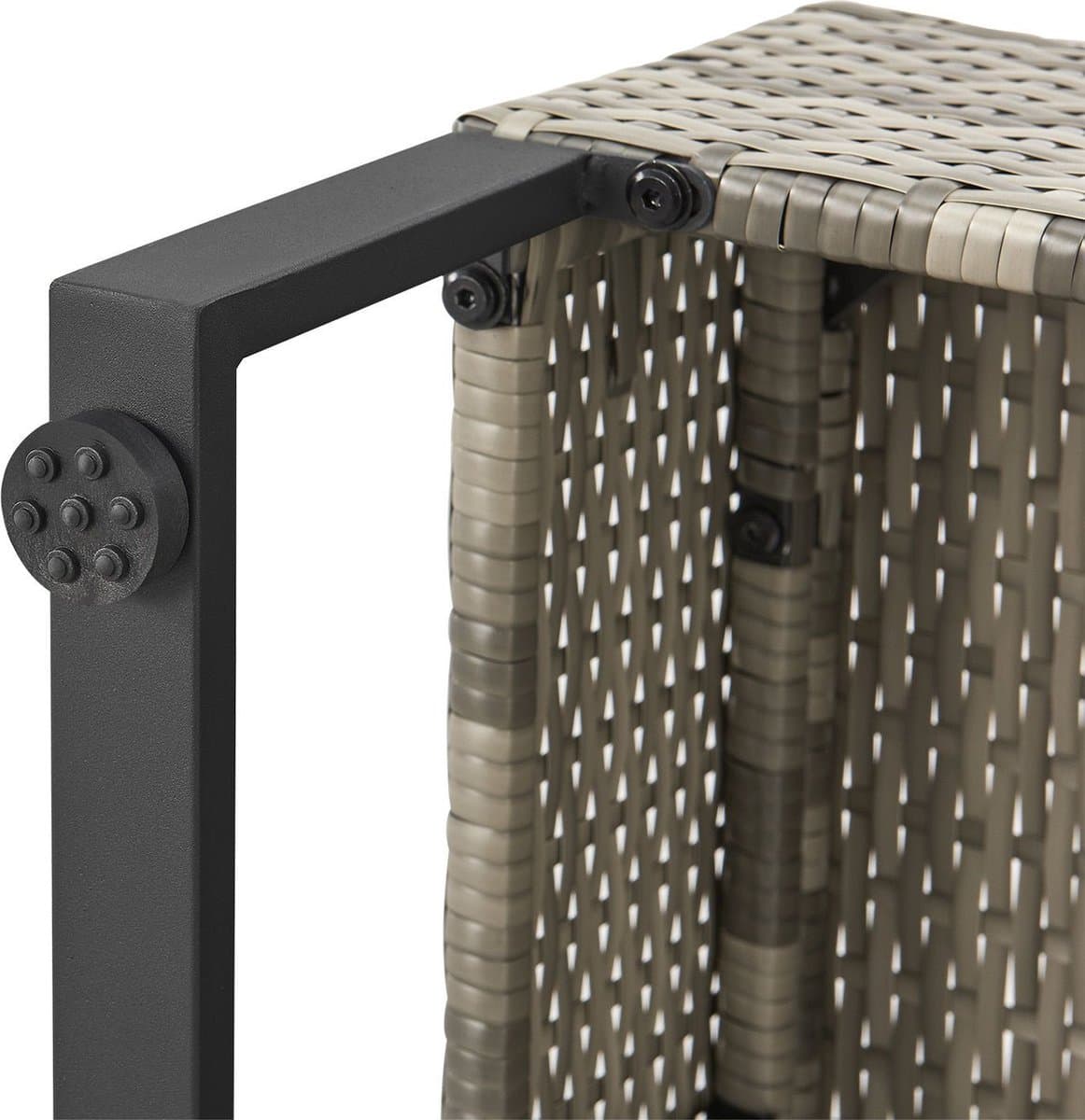 Juskys Loungeset / Tuinset Santorini - Polyrotan - Modulair - Grijs - Incl. Tafel & Opbergbox thumbnail 4