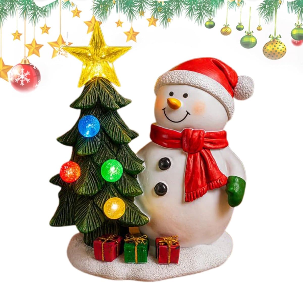 Kerstdecoratie Figuur - Verlichte Boom - Feestelijke Sfeer - Warme Lichtring - 17 cm Breed - Niet gespecificeerd