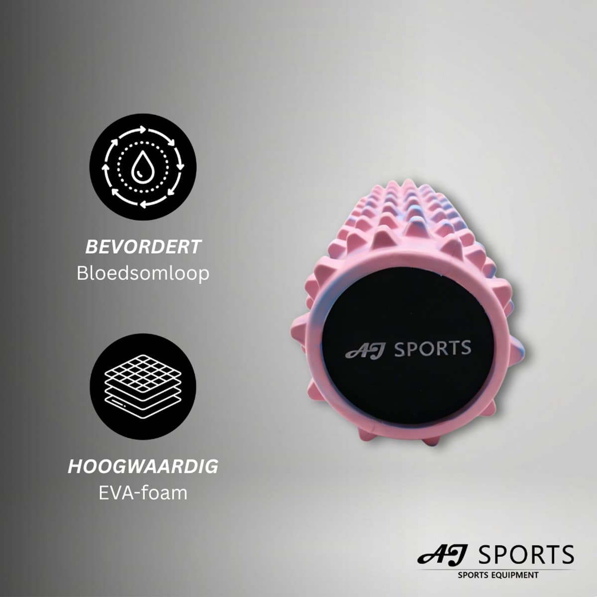AJ-Sports Foam roller - Massage roller - 45cm - Fitness roller - Foamroller - Foamrollers - Foam - Fitness - Yoga - Zwart thumbnail 4