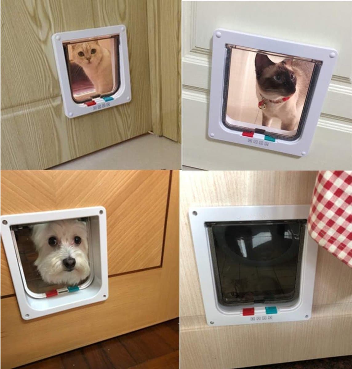 SNJY® Kattenluik met Microchip - Kattenluik met Chip - Kattenluik met Chipherkenning - 24,9B x 24,9H cm - Wit thumbnail 2