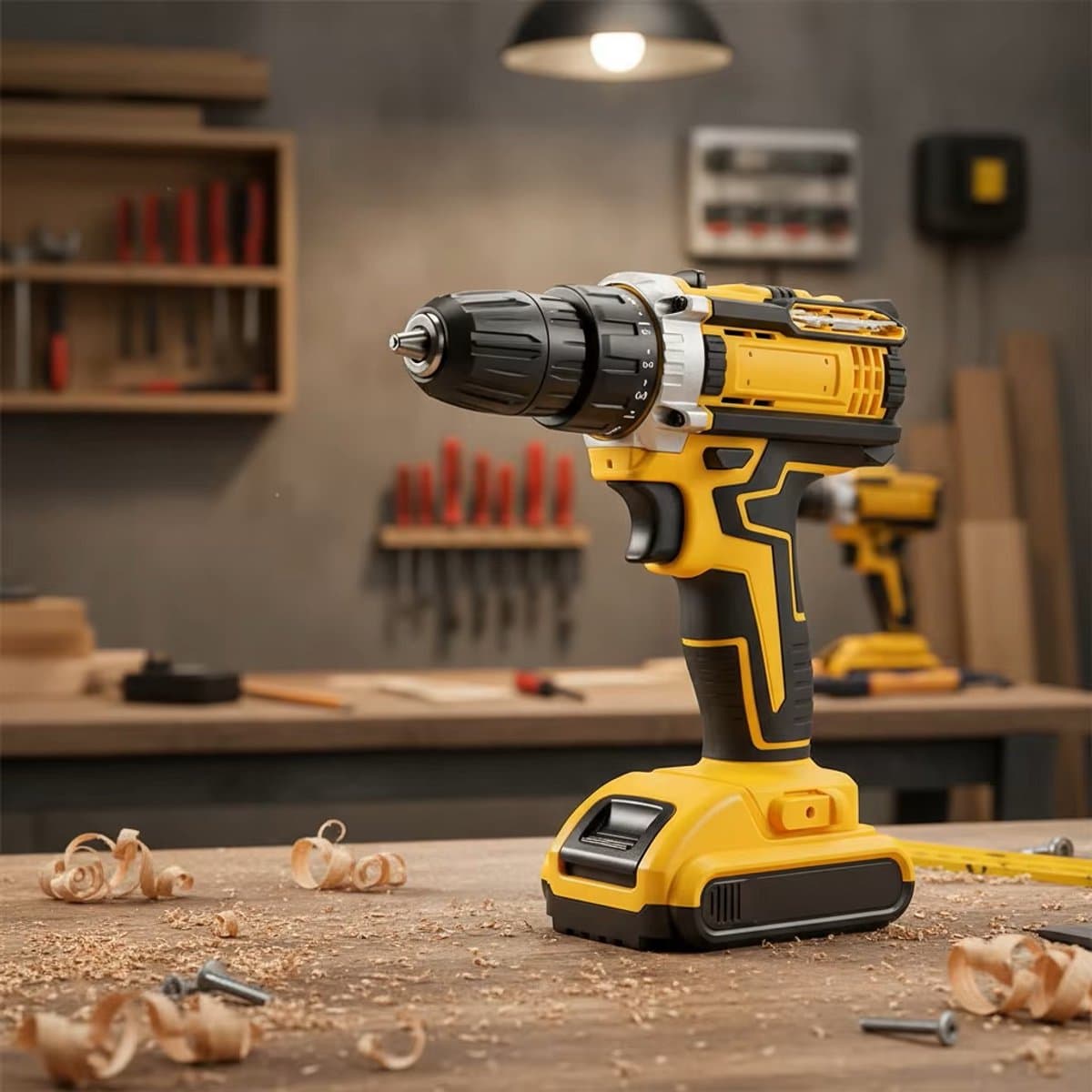 DeWalt-look 21V Accu Slagboormachine Gereedschapsset - Complete Gereedschapskoffer met 2 Accu's - 45 Nm - 2 Snelheden - Inclusief Handgereedschap & Accessoires thumbnail 4