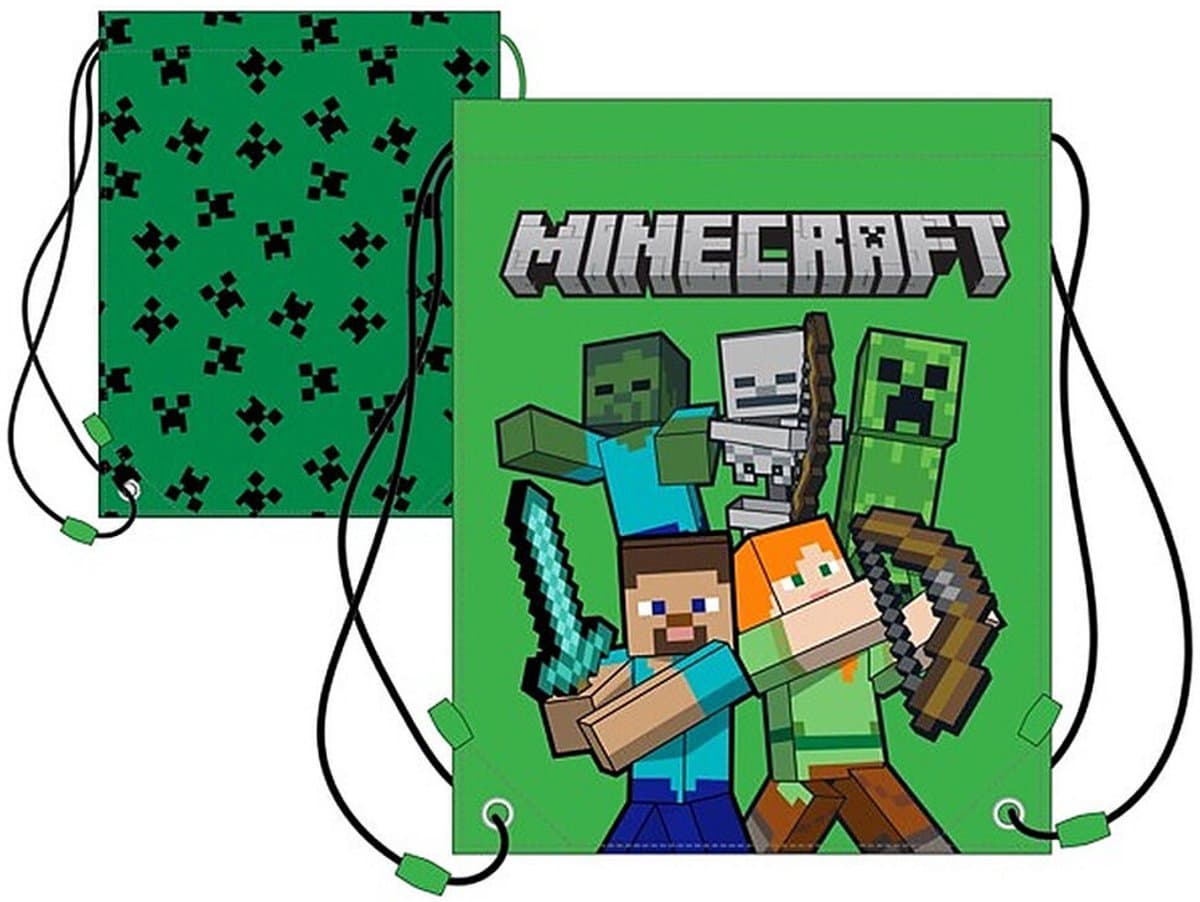 Minecraft -Gymtas – Officiële Licentie – zwemtas – sporttas - 40 x 35 cm