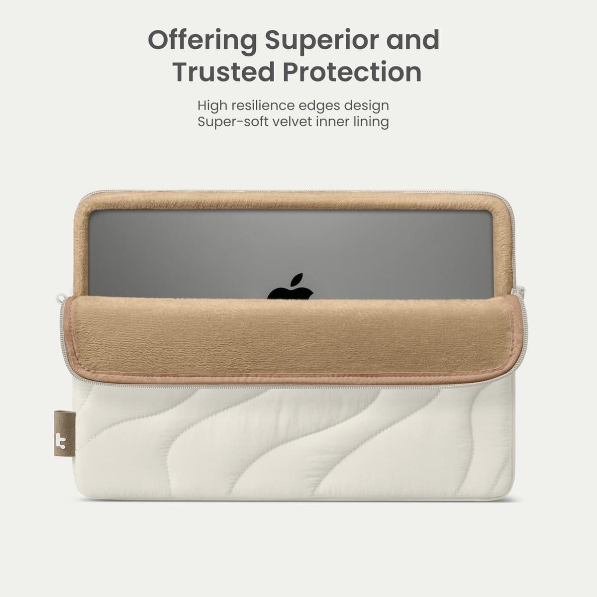 tomtoc Terra-A27 Laptop Sleeve 13'', Snowberg, voor 13-inch MacBook Air 2024-2018 M3/A3113 M2/A2681 M1/A2337, 13-inch MacBook Pro M2/A2686 M1/A2338 2023-2016, 13 inch Surface Pro, Lichtgewicht Zachte Leuke Gewatteerde Laptophoes thumbnail 4