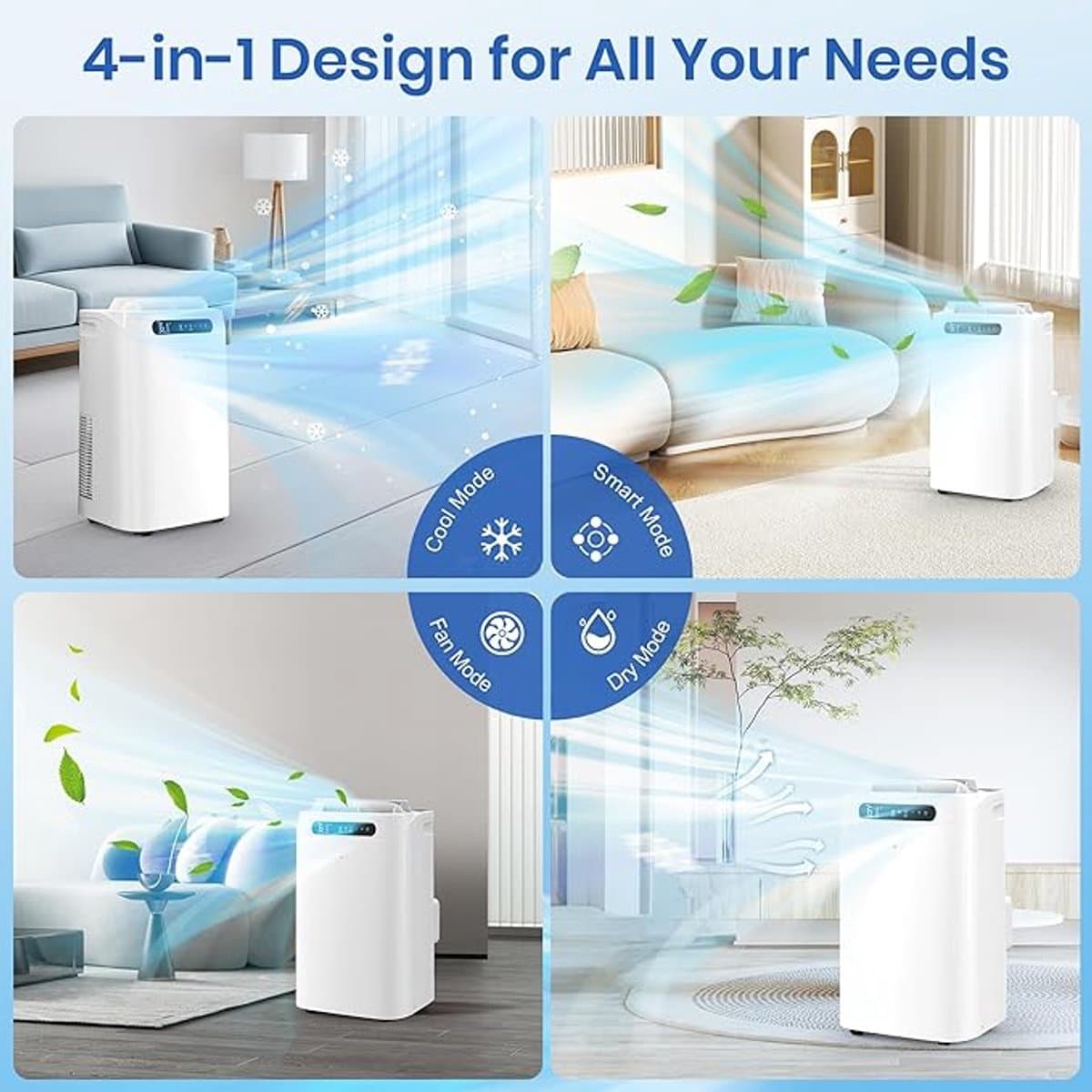 Mobiele airco 14000 BTU stille airconditioner met ontvochtiger slaapstand afstandsbediening 65 m² thumbnail 7