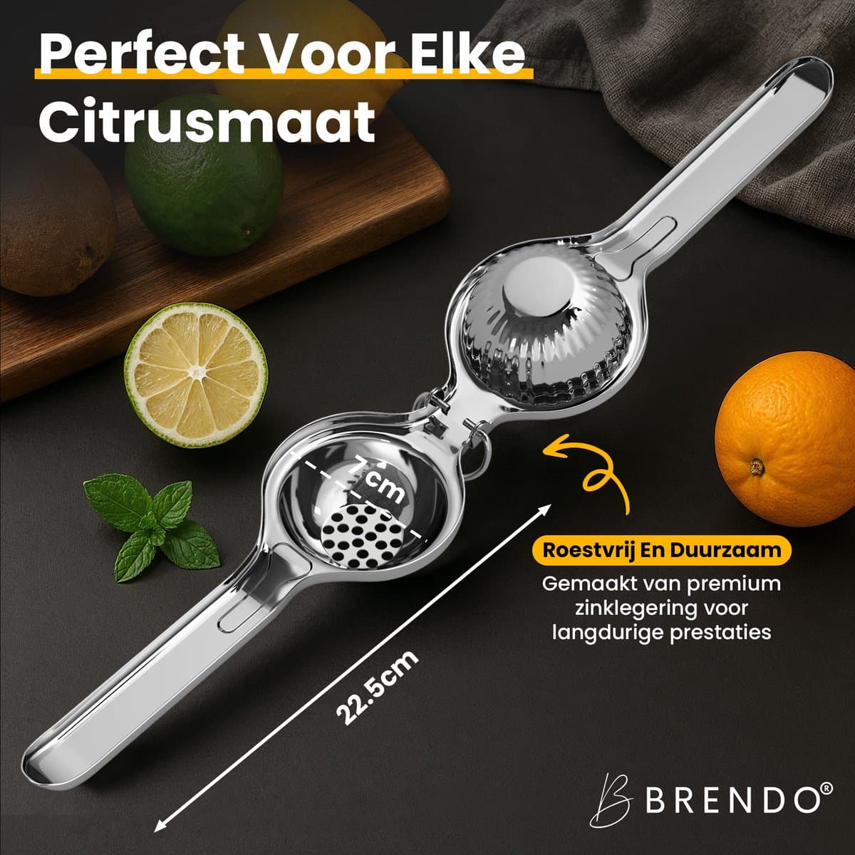 Brendo® - Citroenpers – universele maat – uitpersen tot de laatste druppel – citruspers – extreem robuust – voor meer fris en genot thumbnail 2