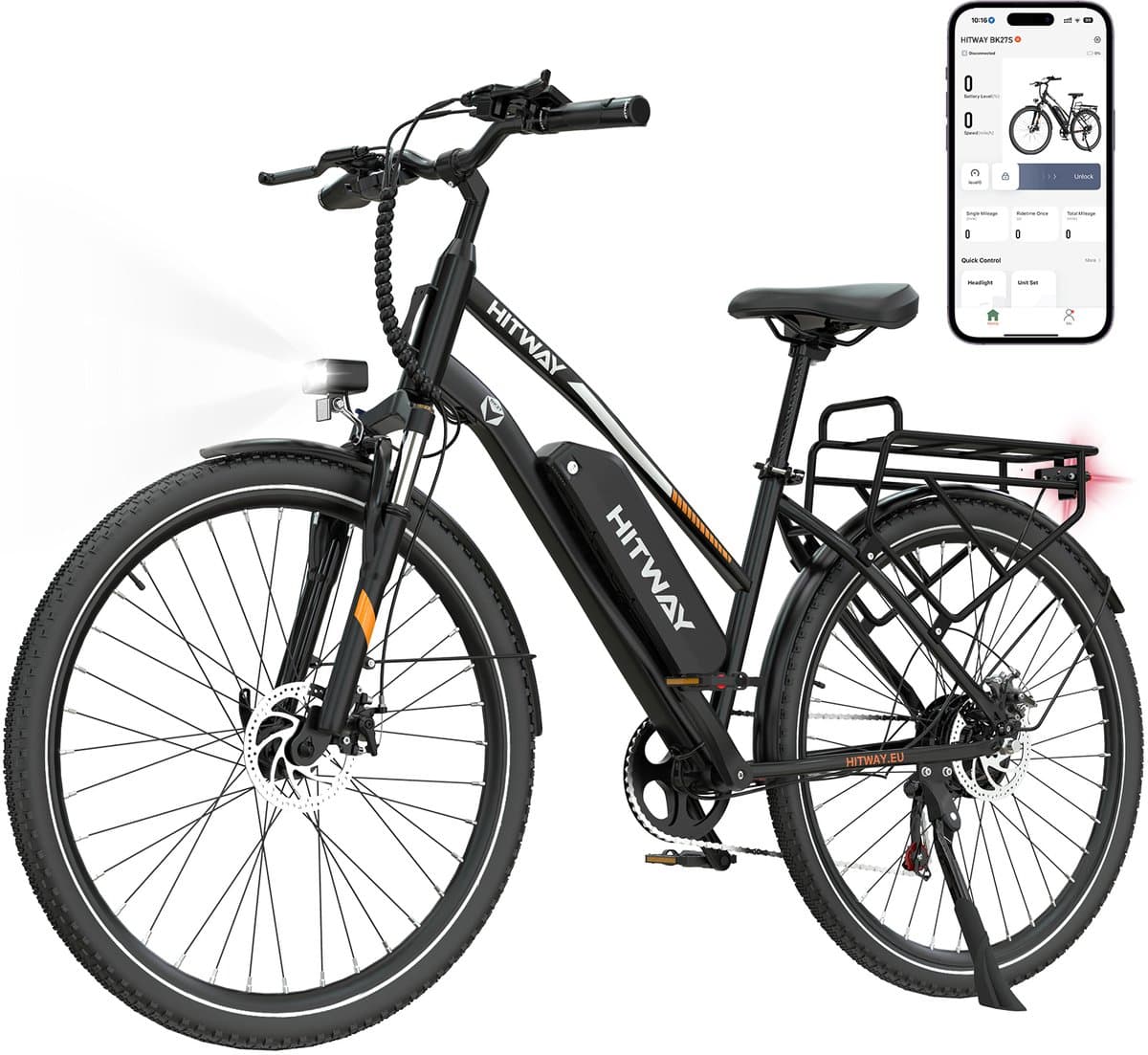 HITWAY BK27 - 28 inch elektrische fiets, 250W motor, afneembare batterij